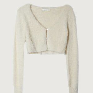 Cream Fuzzy Cardigan